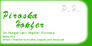 piroska hopfer business card